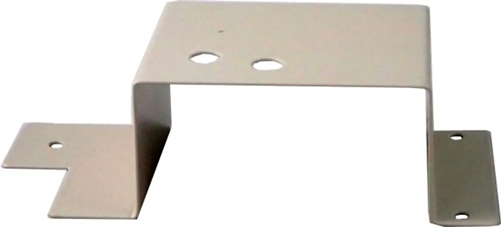 Metallischer Halter mit mehreren Löchern, geeignet zur Befestigung. Erhältlich von der Marke Wolf. Ideal für verschiedene Anwendungen im Bau- und Installationsbereich.